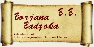 Borjana Badžoka vizit kartica